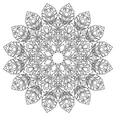 easy mandala design with clean lines for coloring book, tattoo and henna design, creative mandala art, mandala design for adults coloring book