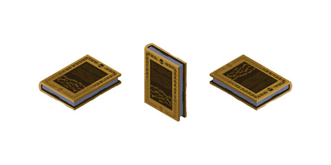 HORROR BOOK, HALLOWEEN ILLUSTRATION - BAT SPELLS SCRIPTS YELLOW COVER GREY PAPER