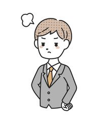 怒るスーツを着た男性