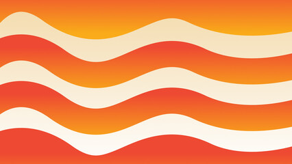 Retro Orange Waves: Abstract 70s Inspired Pattern Background