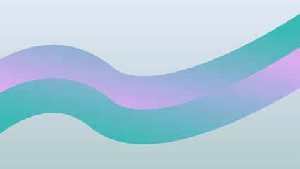 Serene Gradient Waves of Teal and Lavender on a Soft Blue Background