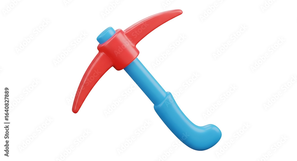 Poster 3d pickaxe mining tool icon on transparent background