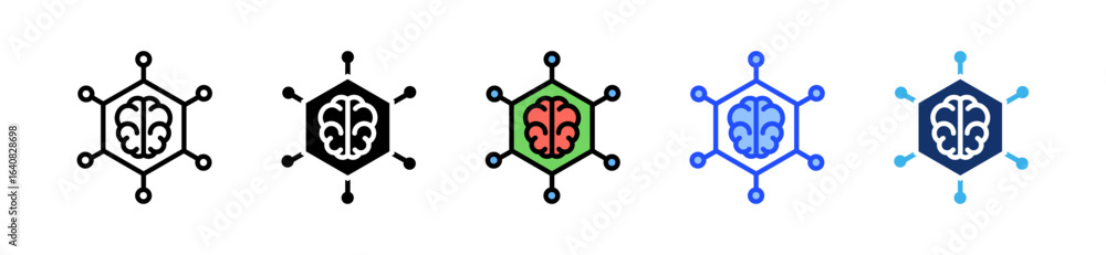 Poster innovation hub icon collection with multiple styles