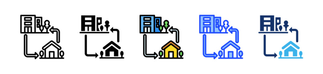 Hybrid Work Icon Collection With Multiple Styles