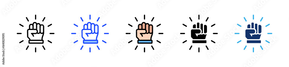 Poster ambition icon collection with multiple styles
