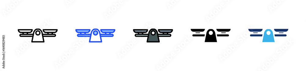 Poster balance icon collection with multiple styles