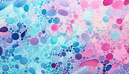 Colorful abstract pattern created with circles and bubbles in various shades of pink and blue for creative backgrounds