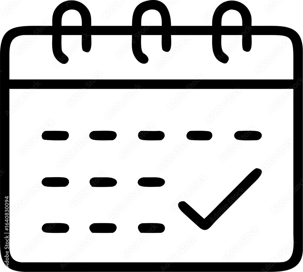 Poster calendar page with a completed task marked by a checkmark