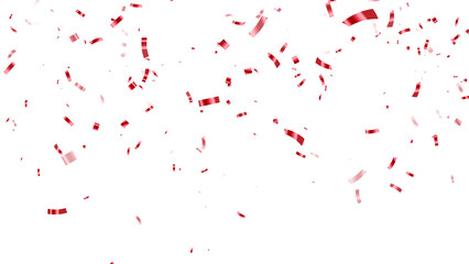 red mettalic confetti rain isolated on transparent background ,png black friday big sale shopping social media design element	