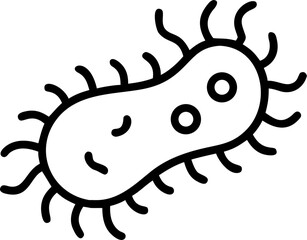 Microscopic view of a single bacteria cell illustration