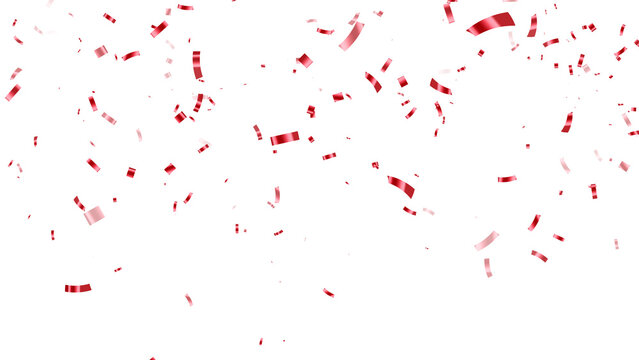 red mettalic confetti rain isolated on transparent background ,png black friday big sale shopping social media design element	
