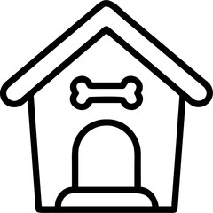 Cute dog house with a bone illustration