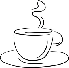 Simple Hand-Drawn Coffee Cup Outline Illustration