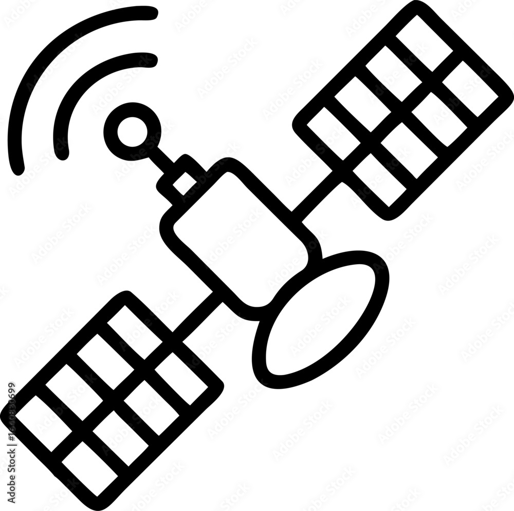 Poster satellite transmits data signal to earth with orbiting technology