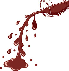 Realistic dark red dripping paint effect vector illustration.