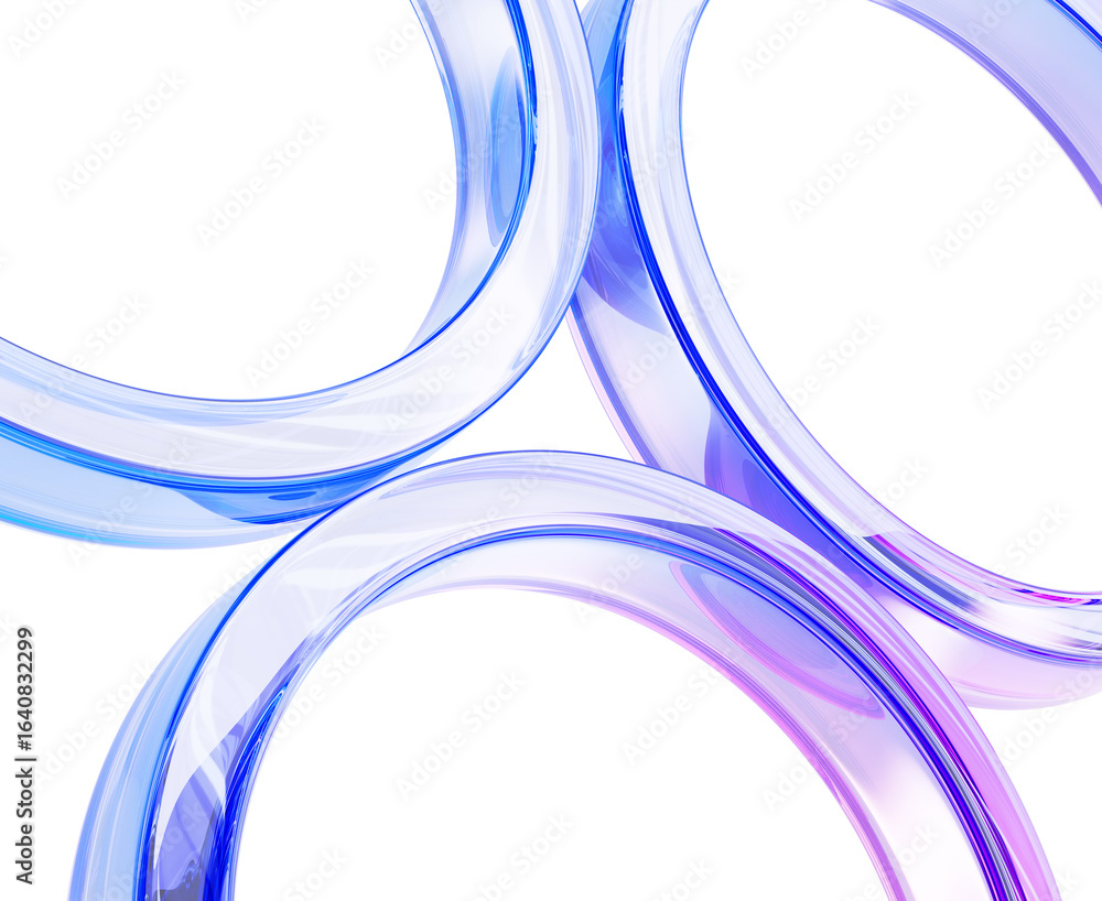 Aufkleber 3d glass holographic circle ring pattern. abstract geometric background of crystal circular lines wi