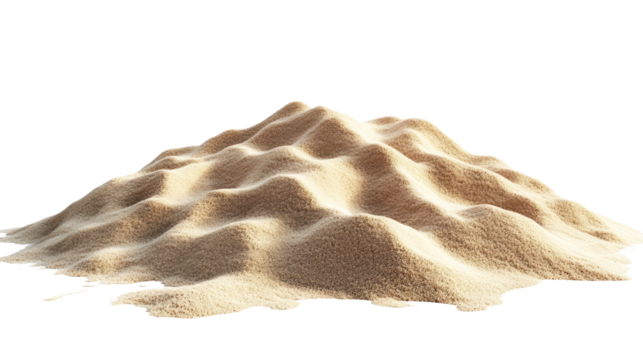 Sandy Summit: A close-up perspective reveals a delicate pile of sun-kissed sand, showcasing the nuanced textures and subtle formations, as grains of sand cascade into soft shadows.