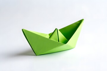 Lime Green Paper Crown - Isolated on White Background