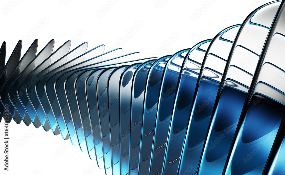 Poster abstract black 3d background with glass transparent square plates row, light blue gradient and speed