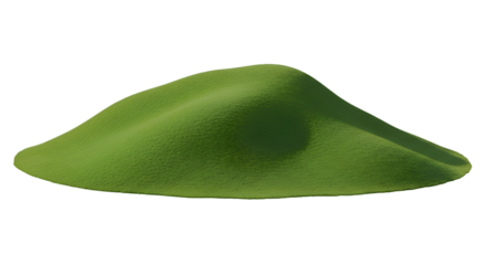 Green Hill Rises Gently, Transparent Background