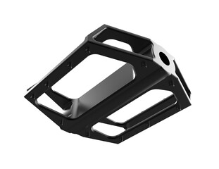 Advanced Black MTB Bicycle Flat Pedal with Integrated Grip Pins, 3D Rendered on Clean White. Essential Cycling Equipment for Active Lifestyles, Perfect for E-commerce Product Showcases and Design.