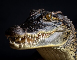 Obraz premium Close-up of a young crocodile's head