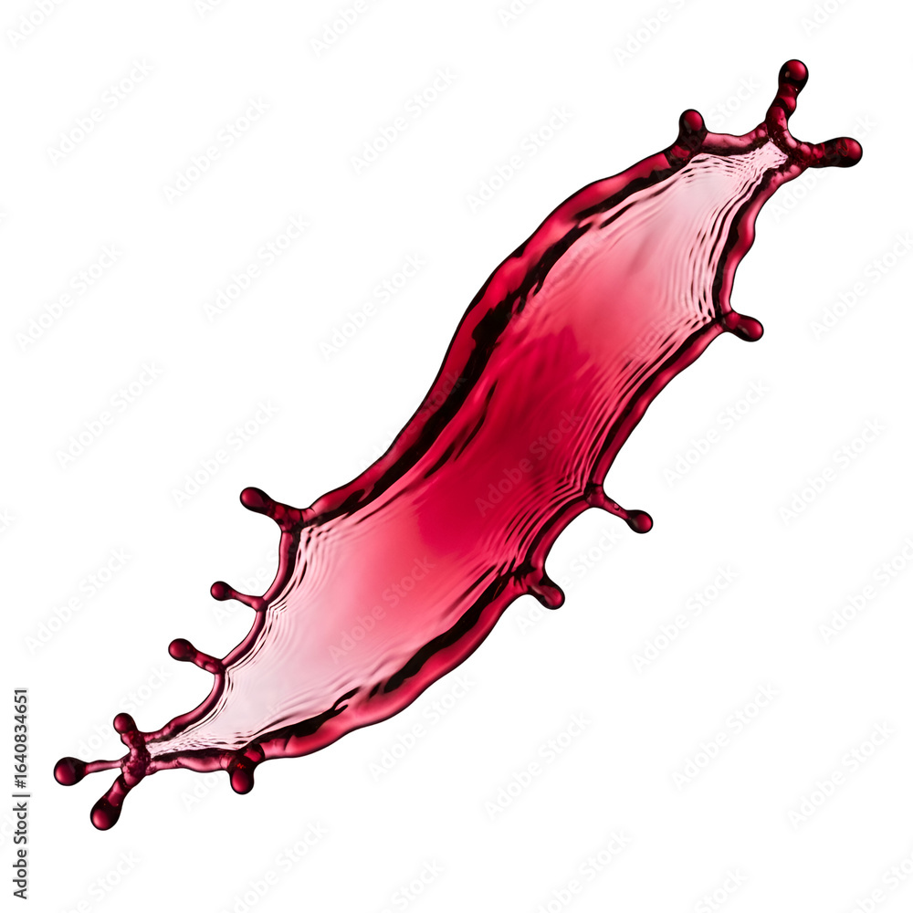 Poster red liquid splashing with transparent background