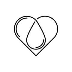 Water drop with heart icon vector logo design template