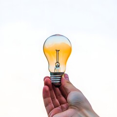 Light bulb in hand bright idea concept innovation and creativity inspiration energy save