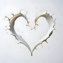 Heart shaped milk splash photography valentine's day concept love cream dairy product art 85