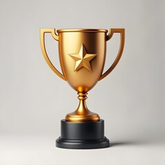 Golden trophy award winning prize best champion achievement success celebration concept