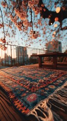 Cherry blossom rooftop rug