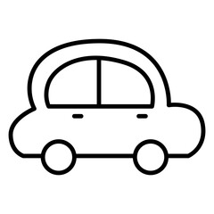 Simple car doodle, a cute hand-drawn illustration of a family car.
