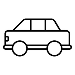 A simple doodle illustration of a generic four-door sedan car, hand-drawn vector art.