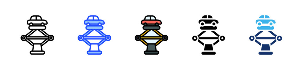 Hydraulics System Icon Collection With Multiple Styles