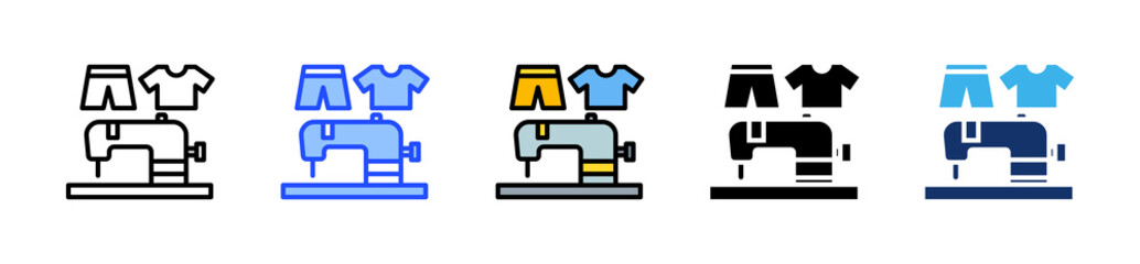 Textile Manufacturing Icon Collection With Multiple Styles