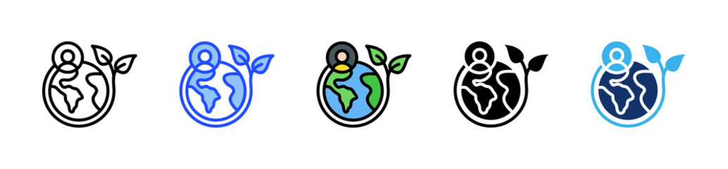 Sustainability Icon Collection With Multiple Styles
