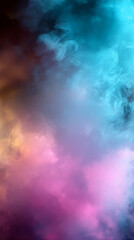 Obraz premium Colorful smoke and mystic fog creating abstract cloud background. Texture pattern for wallpaper, advertisement, or visual effect