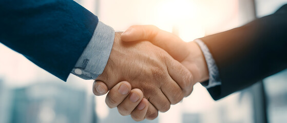 businessman handshake for teamwork of business merger and acquisition