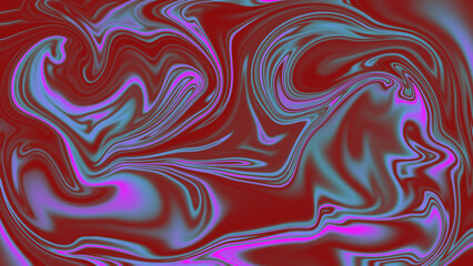 Obraz premium Red and blue swirling liquid marble abstract background