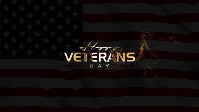 USA Map Happy Veterans Day Animation