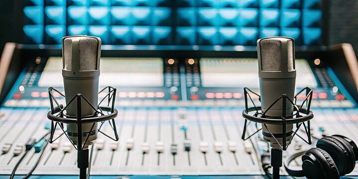 National Radio Day, World Radio Day 2025, A Professional Microphone set up in a Radio Station 