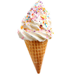 Whipped ice cream cone topped with colorful sprinkles (1)