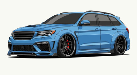 Sporty custom suv illustration