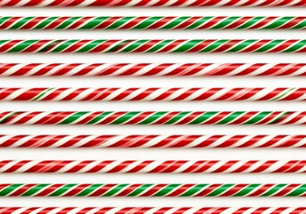 Fototapeta premium Vibrant and Festive Christmas Candy Canes in Striking Red and Green Patterns Perfect for Holiday Celebrations and Decor
