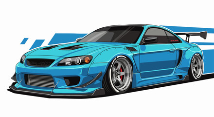 Obraz premium Light blue sports car illustration