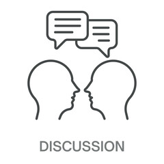 Discussion Simple Style Design Outline Symbol Illustration