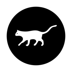 black and white illustration of cat icon