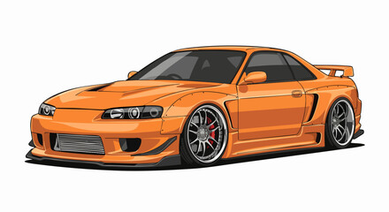 Orange sports car illustration