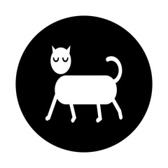 black and white illustration of cat icon